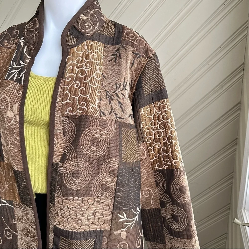 VTG Kaktus Embroidered Tapestry Open Jacket 1X